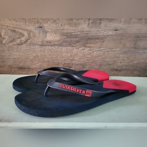 Quicksliver Flip Flops Men's Size 12 Red And Blue